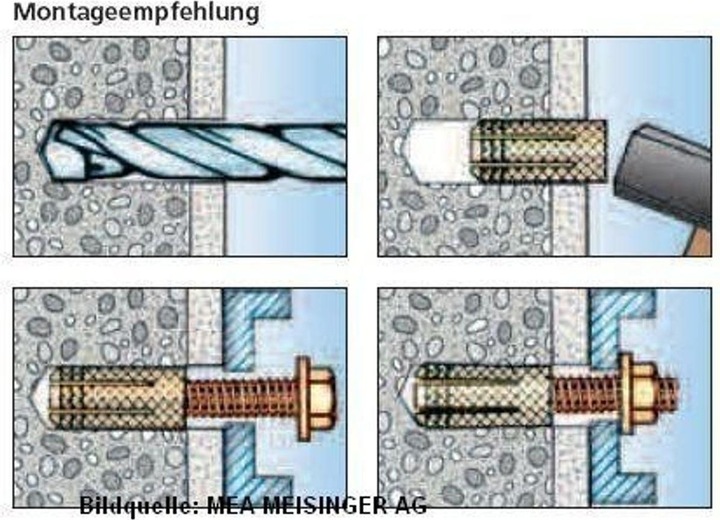 Actual product image Kletterbude Brass expansion dowel ME M10 drive-in dowel