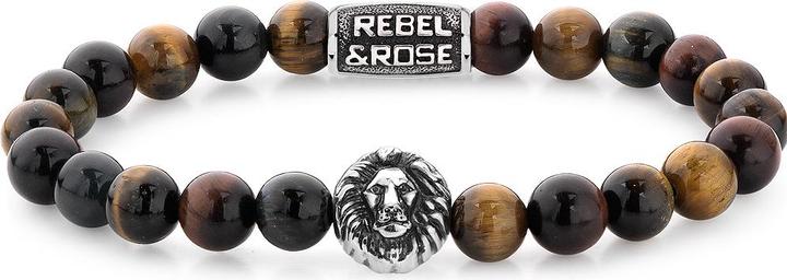 Produktbild Rebel & Rose Armband Who's afraid of the Tiger RR-8L028-S-L+ Herren (20 cm, Tigerauge, Edelstahl)