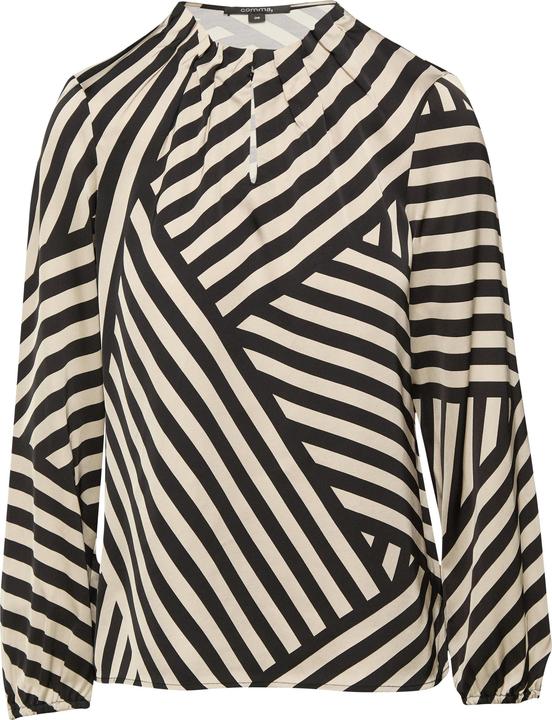 Image du produit Comma Bluse Gestreifte Satinbluse mit Raffung (40)