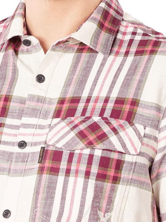 Produktbild Pme Legend Short Sleeve Shirt Slub Check Ruby Slate Rose (S)