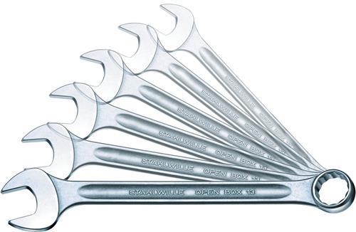 Actual product image Stahlwille 7-pcs open-end wrench set OPEN-BOX (7 mm, 8 mm, 10 mm, 13 mm, 17 mm, 19 mm)