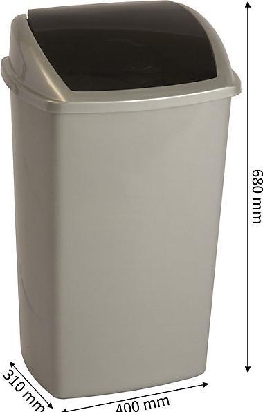 Produktbild Vepa Bins Abfallbehälter mit Schwingdeckel, aus Kunststoff, Inhalt 50 l, weiss (50 l)
