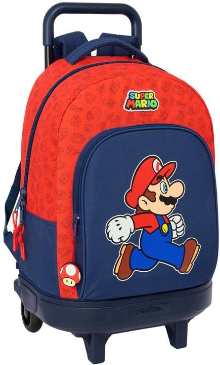 Actual product image Super School Rucksack with Wheels Mario Trick Red Dark blue 33 x 45 x 22 cm