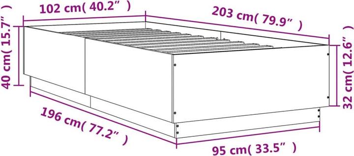 Actual product image vidaXL Bedstead (100 x 200 cm)