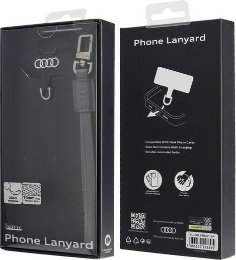 Produktbild Audi uniwersalna smycz do telefonu 28cm 10mm Leather szary/gray AU-HSLSL-GT/D1-GY