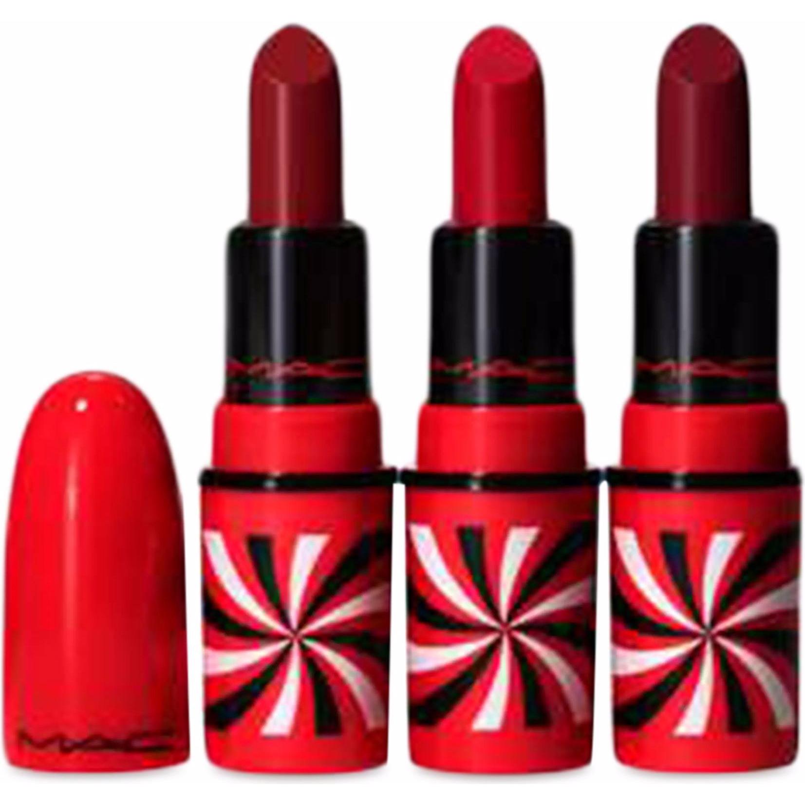 MAC Cosmetics, Lippenstift + Lipgloss, Tiny Trick Mini Lipstick Trio Weihnachts- Set