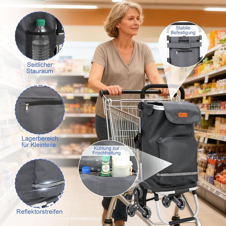 Produktbild Sekey Einkaufstrolley mit Treppensteiger und Kühlfach