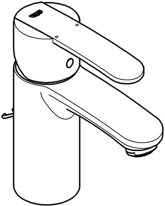 Image du produit Grohe Wave Cosmopolitan, mélangeur de lavabo, économie d'eau, chaîne rétractable, système de montage