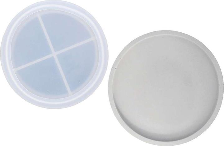 Jesmonite Giessform Untersetzer rund, Ø 10 cm x 1.5 cm