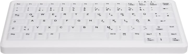 Actual product image Active Key Tast AK-C4110 Small 2.4GHz Wireless Hygiene Keyboard with CleanFunction USB white (EN) (DE, Cable)