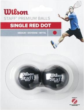 Produktbild Wilson Staff Squash Red Dot 2 Pack Ball WRT617700 Black One size