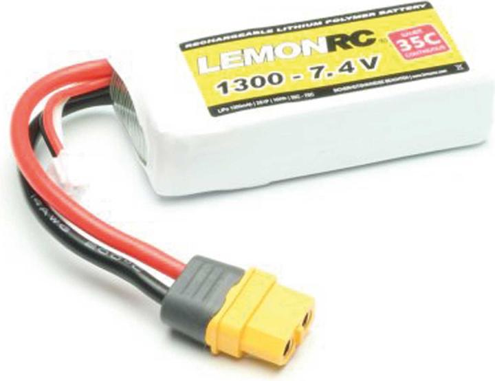 Actual product image Pichler LEMONRC XT 1300 - 7.4V (35C) Lipo Battery (7.40 V, 1300 mAh)