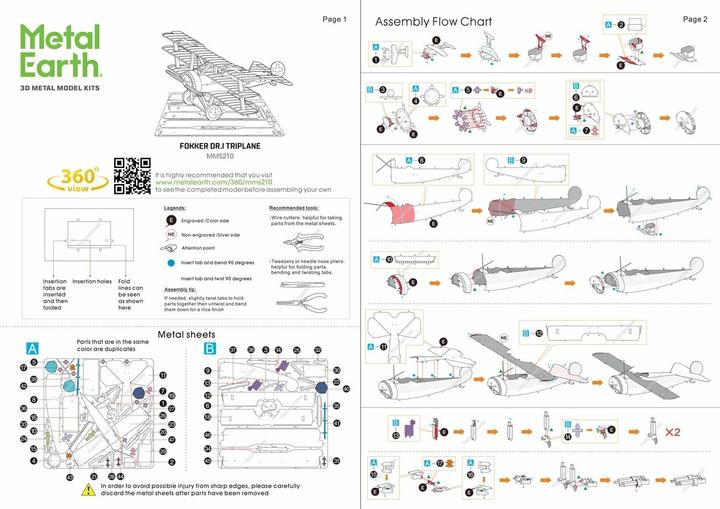 Produktbild Metal Earth Baron Von Richthofen Tri-Wing Fokker