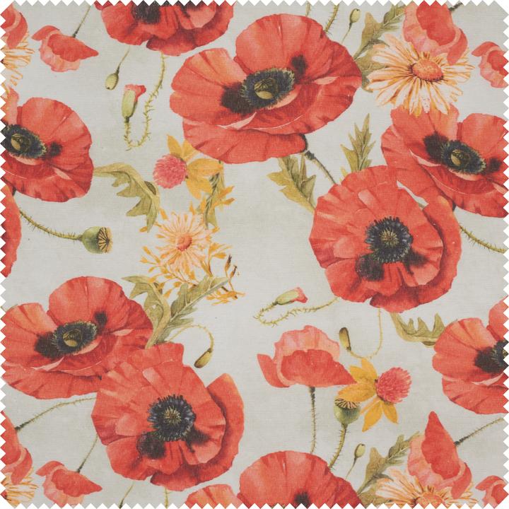 Image du produit VBS Tissu à motifs imitation lin "Coquelicots", largeur 140 cm, vendu au mètre