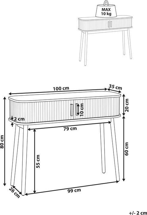 Nährwerte und Zutaten Beliani Selah (100 x 35 x 80 cm)