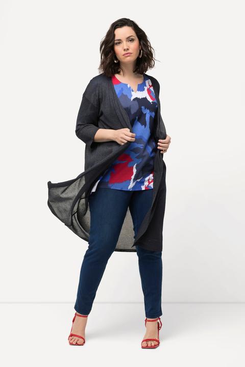 Image du produit Ulla Popken Cardigan coupe ouverte, encolure en V, maille brillante (58)