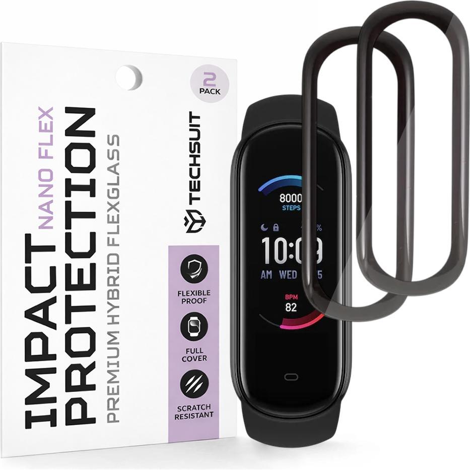 Techsuit - Nano Flex (2 pack) - Amazfit Band 5 - Black, Accessori per smartwatch, Nero