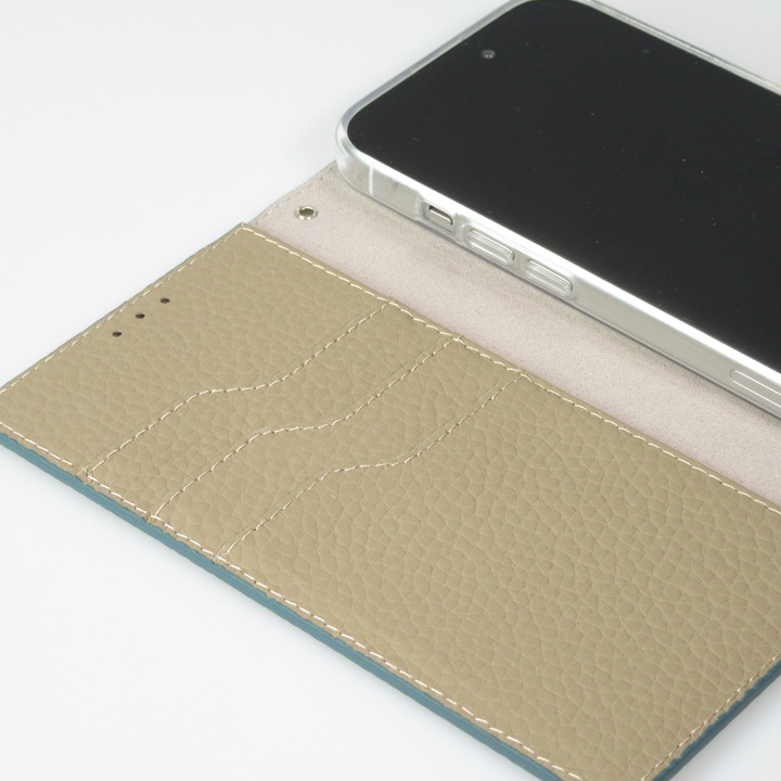 Produktbild PhoneLook Hülle Flip 3D echtes genarbtes Rindsleder (Apple iPhone 15 Pro)