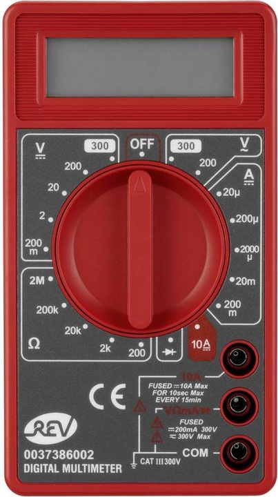Produktbild REV Vielfachmessgerät Basic sw/rt Hand-Multimeter digital CAT III (CAT III)