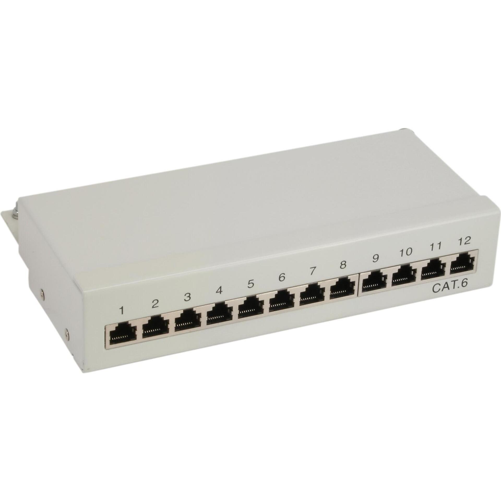InLine Patchfeld Cat.6 12-fach, Server Zubehör, Grau
