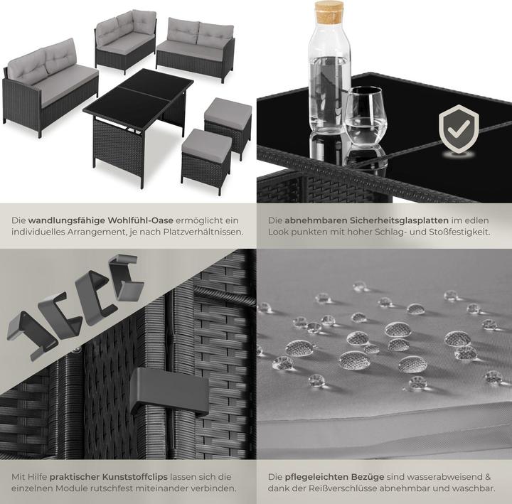 Produktbild tectake Rattan Lounge Barletta