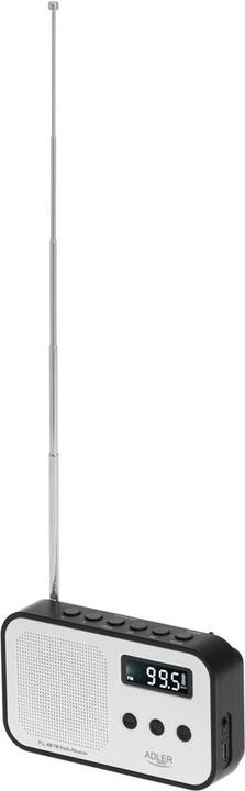 Image du produit Adler Interactive solution | Digital radio PLL AM/FM | AD 1907 | Alarm function | White/Black (AM, FM, KW, PLL)