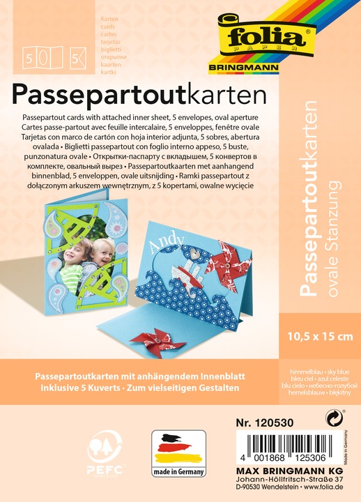 Produktbild Folia Passepartouts ovale Stanzung 220g/m² (5 Stk.)