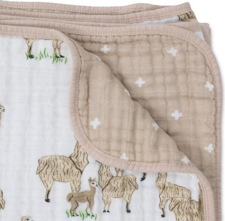 Image du produit little unicorn Cotton Muslin Quilt - Llama (120 x 120 cm)