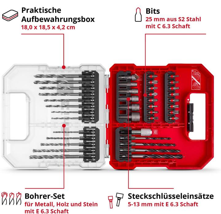 Produktbild Einhell Bohrer- und Bit-Sortiment (3 Millimeter, 4 Millimeter, 5 Millimeter, 6 Millimeter, 8 Millimeter)