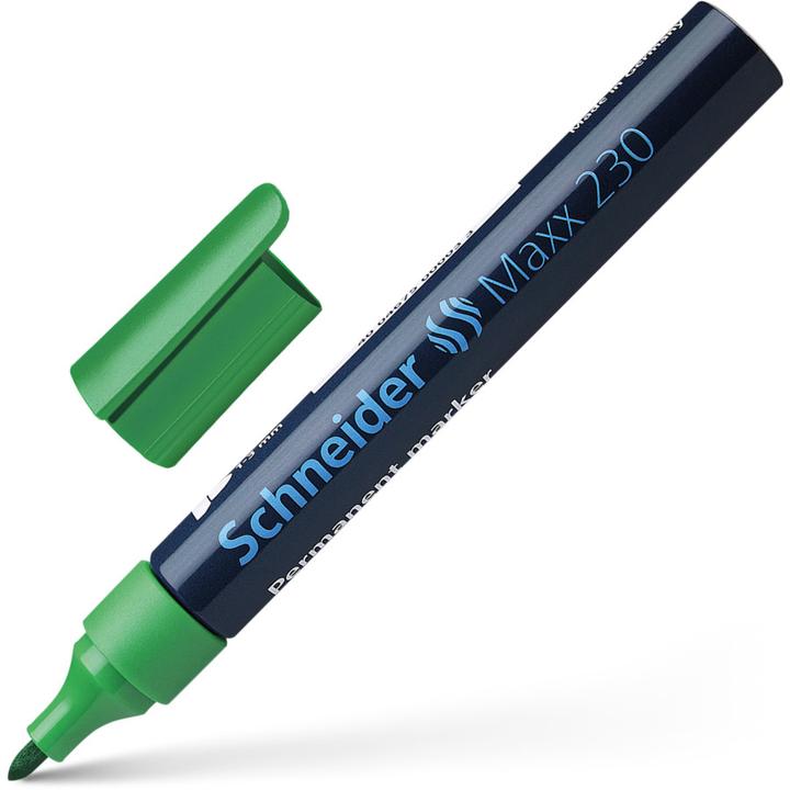 Image du produit Schneider Marqueur permanent Maxx 230 Largeur de trait : 1-3 mm Couleur de l'encre : vert (1x)