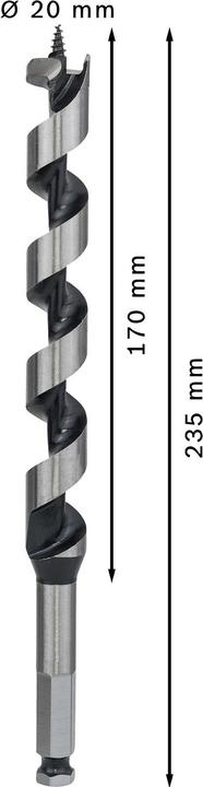 Produktbild Bosch Professional Zubehör PRO Wood Holzschlangenbohrer, 20 x 170 x 235 mm (11.1 mm)