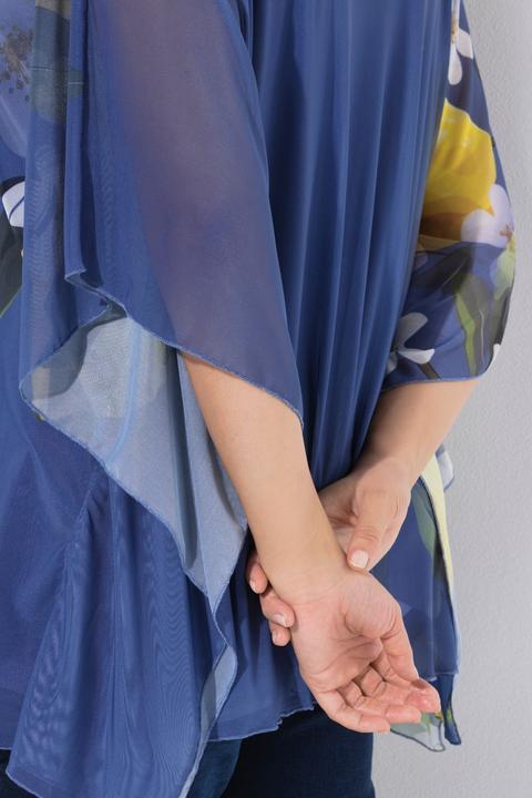 Produktbild Ulla Popken Mesh-Bluse, doppellagig, Oversized, Rundhals, Halbarm (58, 60)