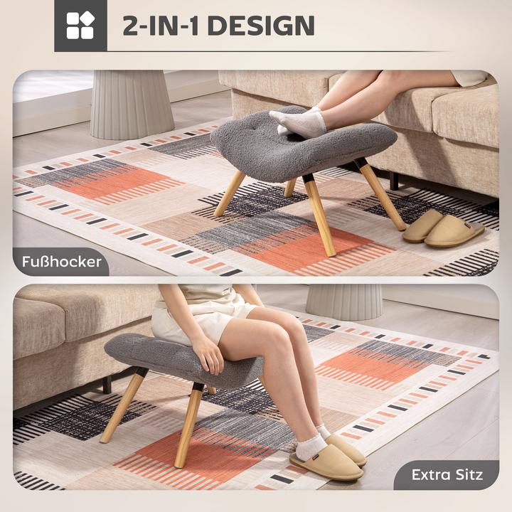 Actual product image Homcom Sitzhocker Polyester, Schaumstoff Dunkelgrau