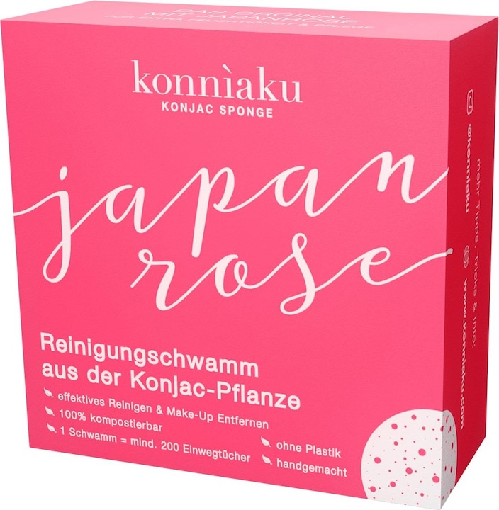 Actual product image Dr. Sponage KONNIAKU Face JAPANROSE - Konjac sponge face formerly lycopene