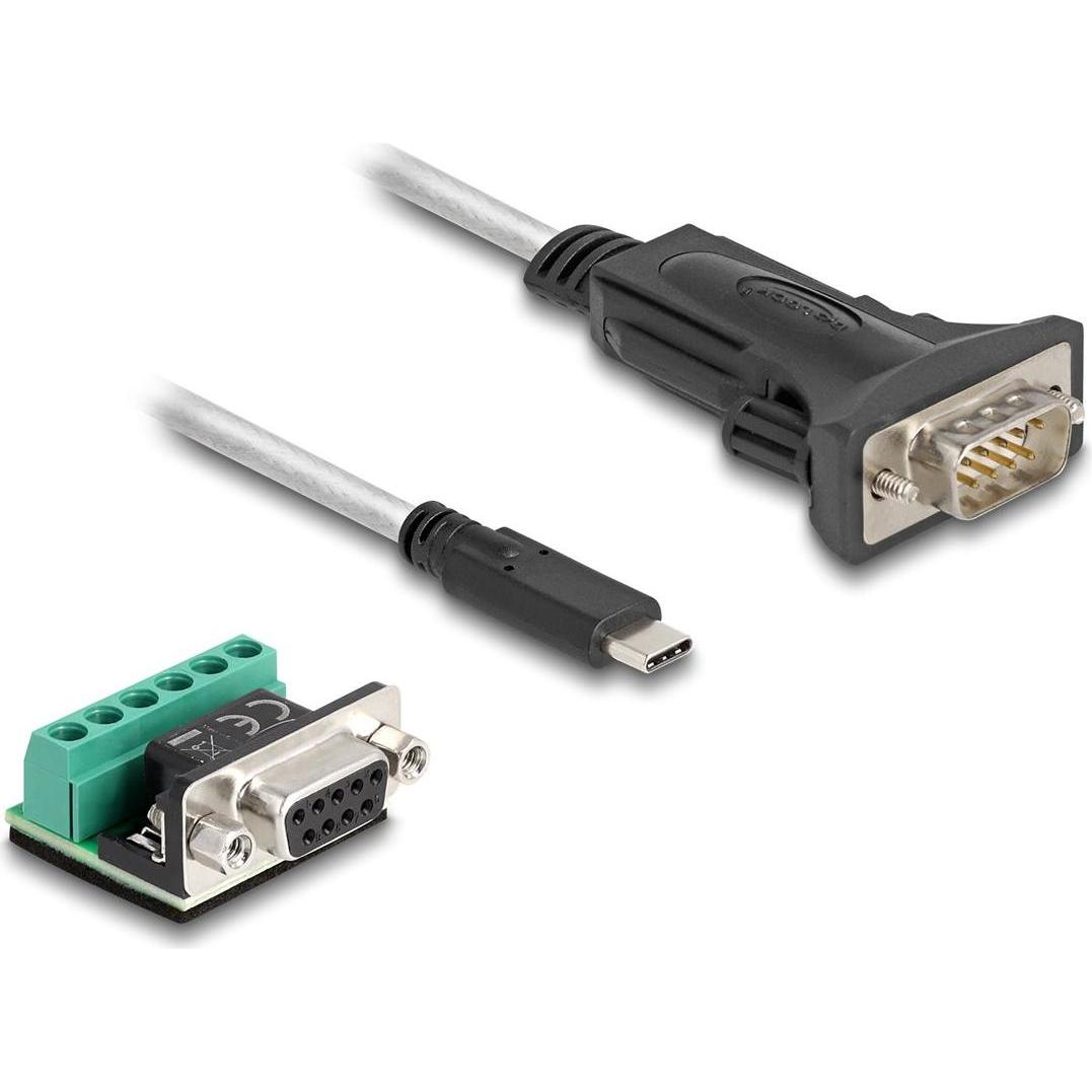 Delock Adattatore da USB Type-C a 1 spina seriale RS-422/485 (0.50 m, Cavi industriali), Cavo di interfaccia