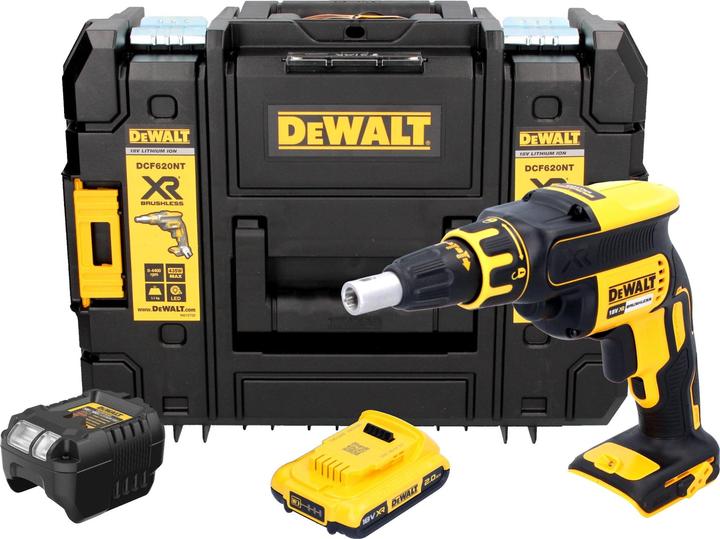Produktbild DeWalt DCF 620 D1T Akku Trockenbauschrauber 18 V 30 Nm Brushless + 1x Akku 2,0 Ah + Ladegerät + (Batteriebetrieb)