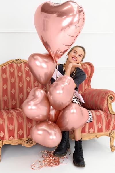 Produktbild Partydeco Luftballon Herz Roségold 61cm (1 x)