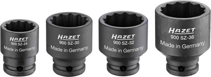 Produktbild HAZET Antriebs-, Gelenk-, Achswellen Satz 900SZ/4 ∙ Vierkant12,5 mm (1/2 Zoll) ∙ Aussen Doppel-Sechs… (36 mm, 30 mm, 32 mm, 24 mm)