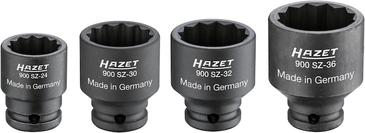 Actual product image HAZET Tool set for drive, joint and axle shafts 900SZ/4 ∙ Square, hollow 12.5 mm (1/2 inch) ∙ Outsi… (36 mm, 30 mm, 32 mm, 24 mm)