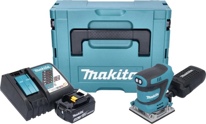 Produktbild Makita DBO 484 RM1J Akku Schwingschleifer 18 V 112 x 102 mm + 1x Akku 4,0 Ah + Ladegerät + Makpac (Schwingschleifer, 210 W)