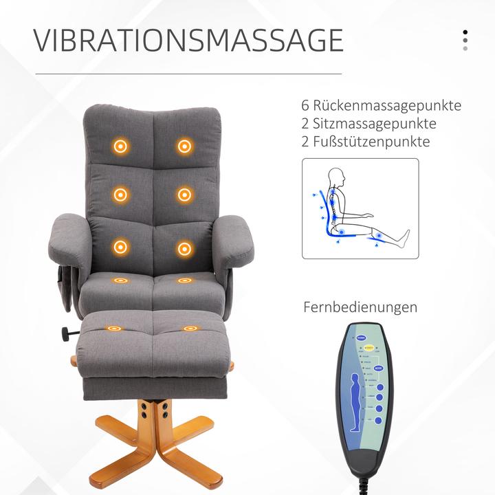 Produktbild Homcom Massagestuhl mit Fusshocker und Stauraum