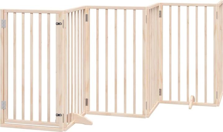 Produktbild VidaXL Hundetor mit Tür Faltbar Hundegitter Schutzgitter 6-tlg. Pappelholz (6 cm)