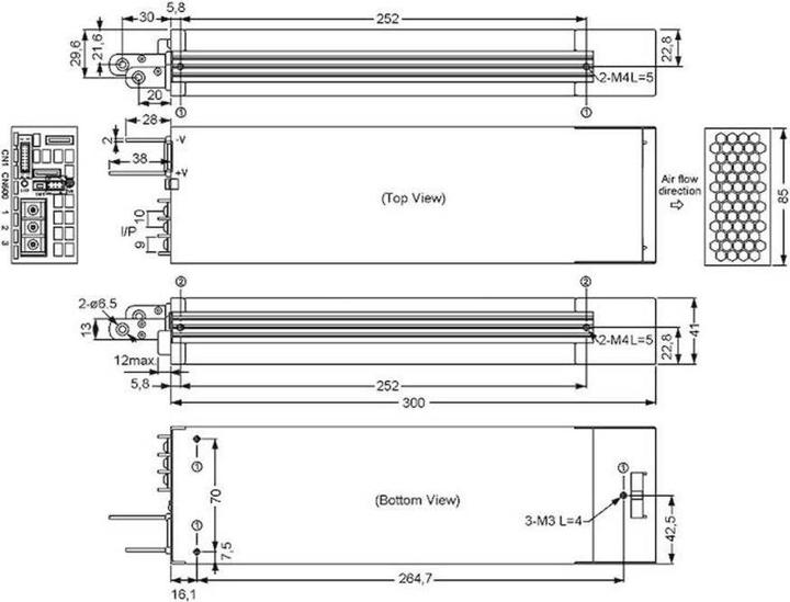 Produktbild MeanWell Integriertes Schaltnetzteil mit 1 Ausgang, 1.6kW, 24V, 67A