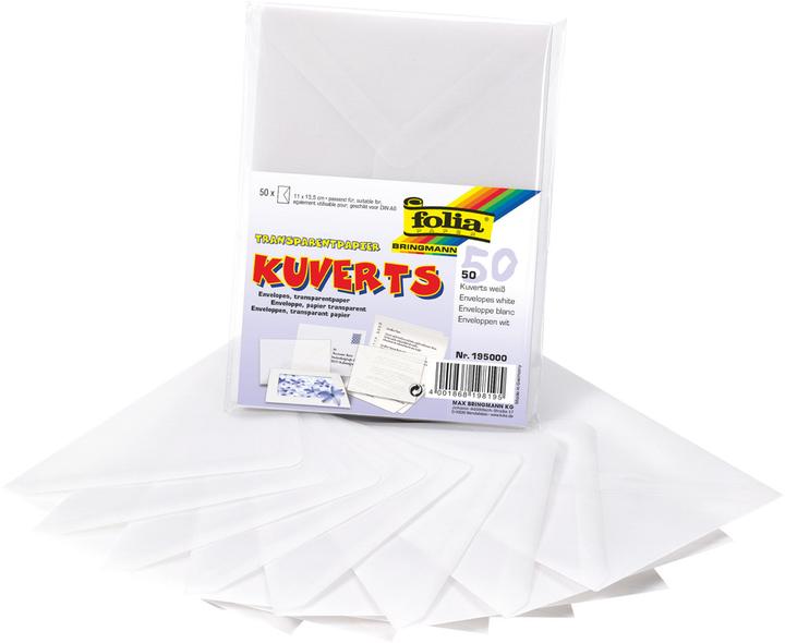 Image du produit Folia Enveloppe en papier transparent (11 x 15,5 cm, 50 x)