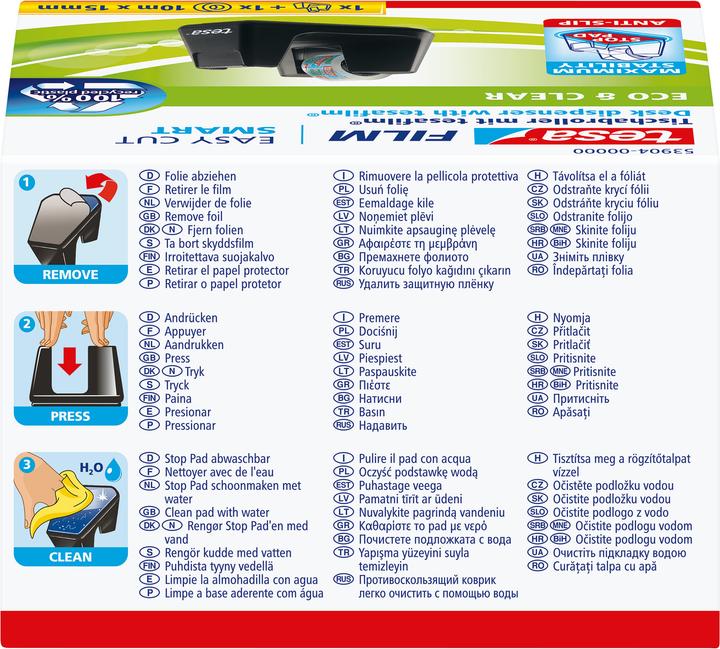 Produktbild tesa EASY CUT SMART Klebebandabroller für Tische, mit Anti-Rutsch-Technologie, inkl. 1 Rolle tesafilm