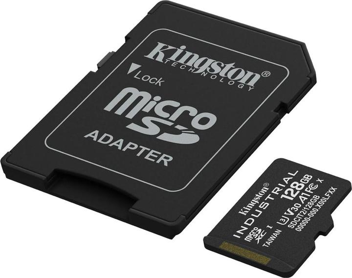 Actual product image Kingston Card Ind. MicroSD +ADP 128GB pSLC (128 GB, microSDXC, U3, UHS-I)