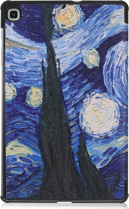 Actual product image Cover-Discount Galaxy Tab S6 Lite - Tri-fold Smart Leather Case Night Sky (Galaxy Tab S6 Lite 10.4 (2020))