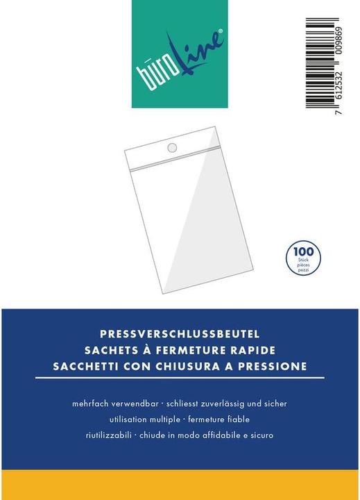 Produktbild BüroLine Pressverschluss Beutel 220x305mm (100 Stück)