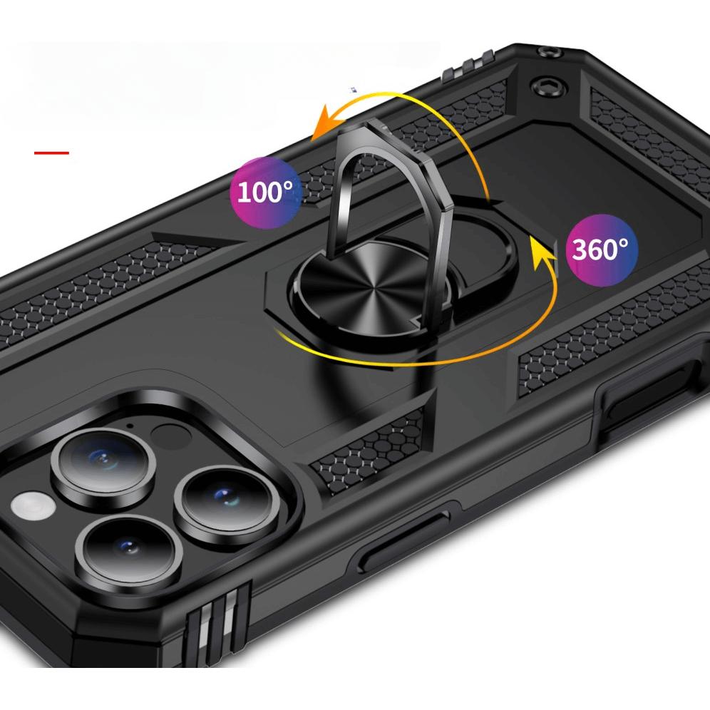 Thumbnail - Cover-Discount iPhone 16 Pro - Robustes Back Cover mit Kickstand (Apple iPhone 16 Pro), Smartphone Hülle, Schwarz