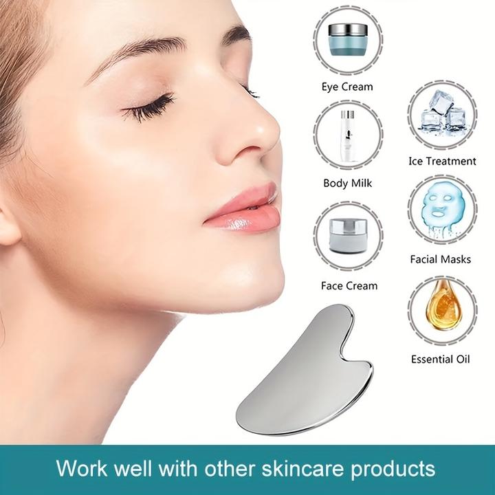 Actual product image PhoneLook Premium Edelstahl Gua Sha Gesichtsmassage-Werkzeug mit eleganter Geschenkbox